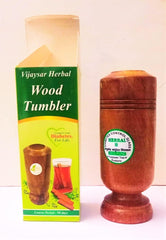 santarms Vijaysar Wooden Tumbler for Diabetes, Joint Pains, and Blood Sugar Control: Made of Natural Wood | Pack of 1