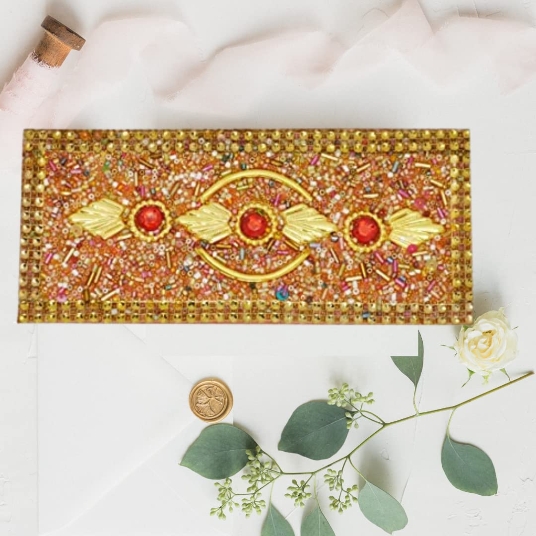 Santarms Handcrafted shagun envelopes for Wedding | Shadi Gift envelopes for Money | envolpe Cards for Money | shagun lifafa for Groom Bride or Bridal for Marriage (1)