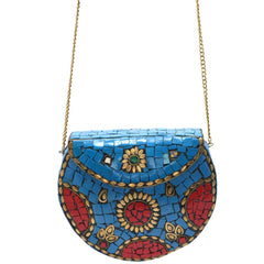 santarms Beautiful Ethnic Multi Colour Sling Bag With Beads Bags For Women Ladies Match Pair Heels Sandals Enrich Woman Female Party Miss Women's Handbag Wallet Pouch Tote Clutch Clasp Pooch