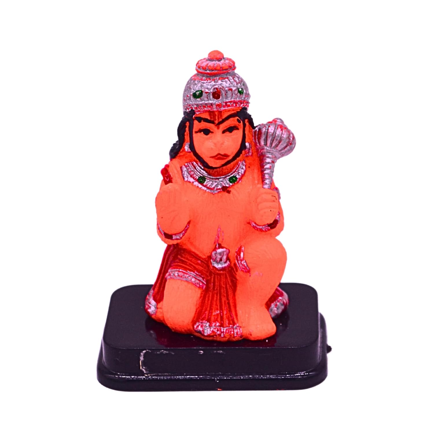 santarms Sitting Hanuman Ji Idol Lord Balaji Bhagwan Decorative Figurine for Living Room, Prayer and Car Dashboard | Bajrangbali Statue Religious Home Decor Accent