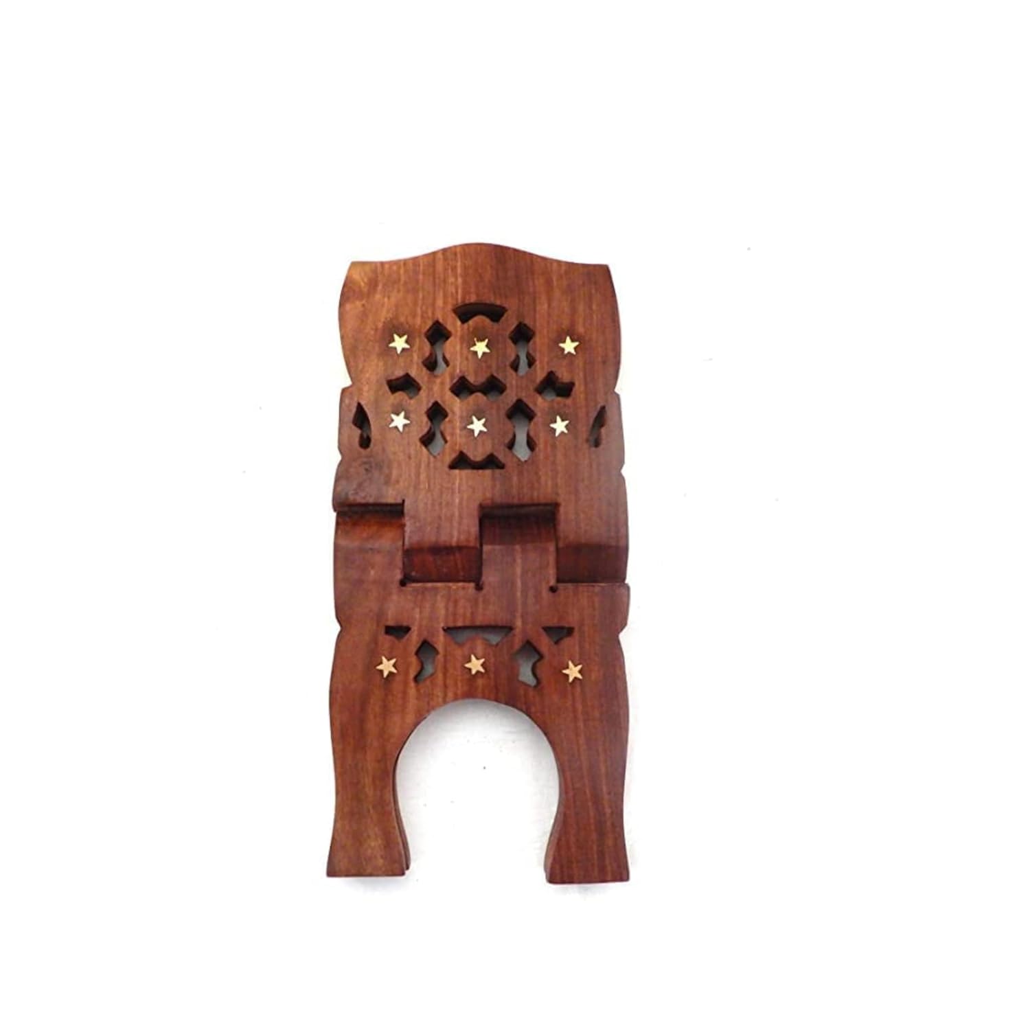 Santarms SHEESHAM Wooden Book Stand for Reading holy Books Holder Bible Quran ramayan Geeta Bookstand rehal rihal Pooja - 10 inch