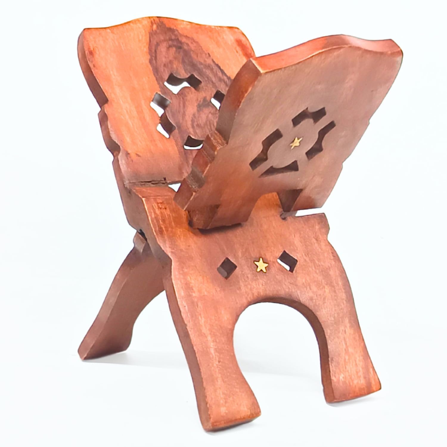 Santarms Wooden Holy Book Stand Rehal for Pooja Reading Geeta Bible Quran Books (10 INCH)
