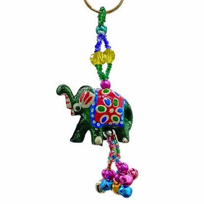 santarms Key Ring Wooden Elephant Key Chain, Key-Ring (3 inch) brown colour Wood - Elephant Keychain - use as a Gift