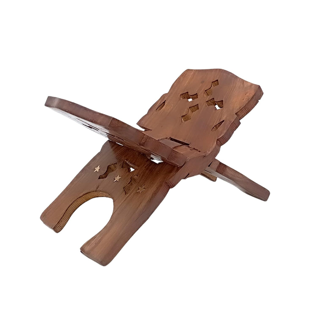 Santarms Handmade Wooden Holy Book Stand for Reading | Bible, Geeta Stand Fordable Rehal Holy Books Book Box | Quran, Granth Pooja Bhagwat Ramayan Holder (10 INCH)