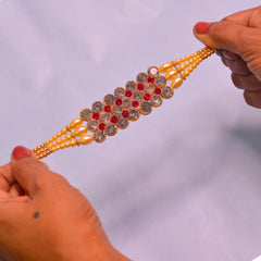 Santarms Premium Big Stone Rakhi for Brother with Gift Handmade Rakhi for Bro Brother Bhaiya Bhai 2 Rakhis with Free Mauli and Chawal