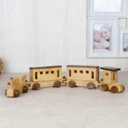 santarms Handcrafted Wooden Train Set Spark Imagination and Fun with A Classic Toy for Kids and Home Décor, Gift Item for Children and Office Showpiece
