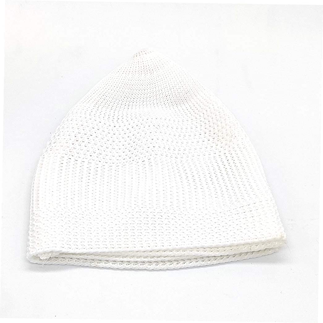 santarms Muslim Cap Islamic Prayer Kufi Muslim Cap for Men or boy namaz topi for namaz White