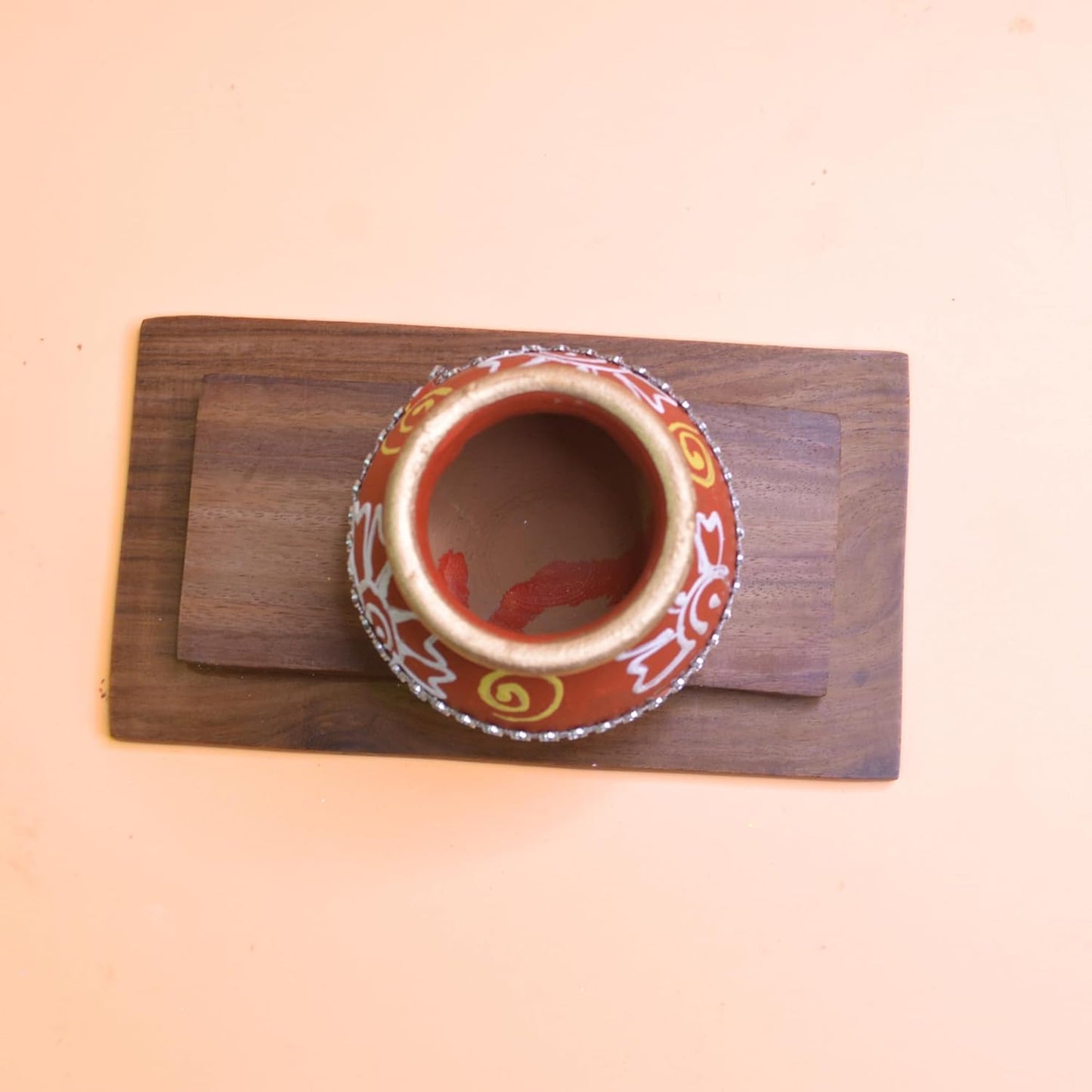 santarms Traditional Govardhan Pooja Parvat Goverdhan Soil Matki | Decorative Diwali Pooja Item for Home | Handcrafted Matka for Festival Rituals & Spiritual Celebrations
