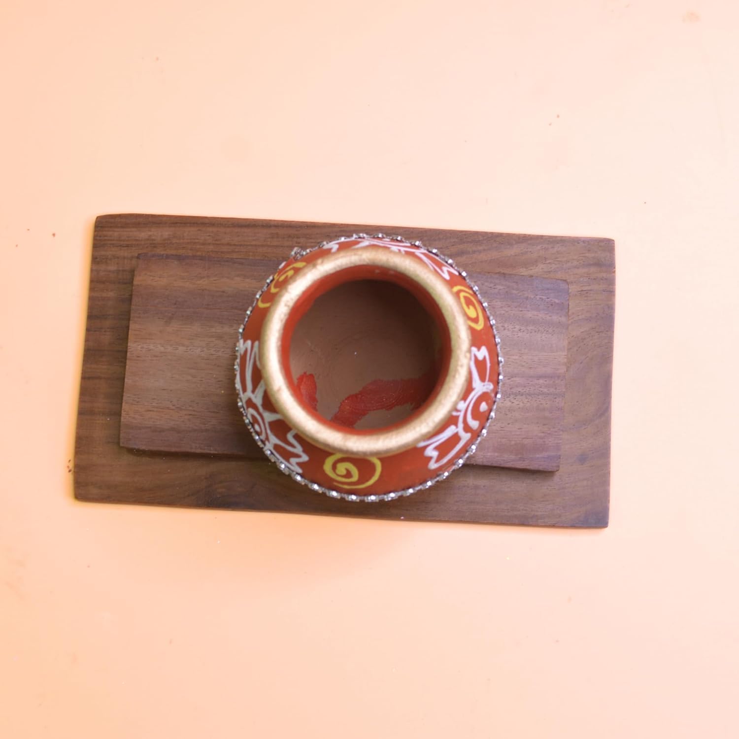 santarms Traditional Govardhan Pooja Parvat Goverdhan Soil Matki | Decorative Diwali Pooja Item for Home | Handcrafted Matka for Festival Rituals & Spiritual Celebrations