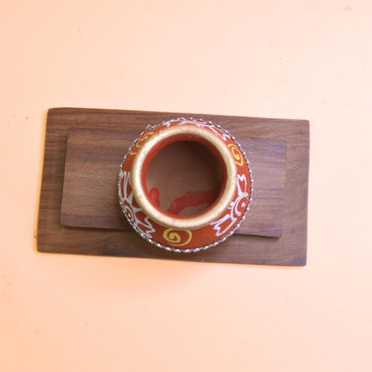 santarms Traditional Govardhan Pooja Parvat Goverdhan Soil Matki | Decorative Diwali Pooja Item for Home | Handcrafted Matka for Festival Rituals & Spiritual Celebrations