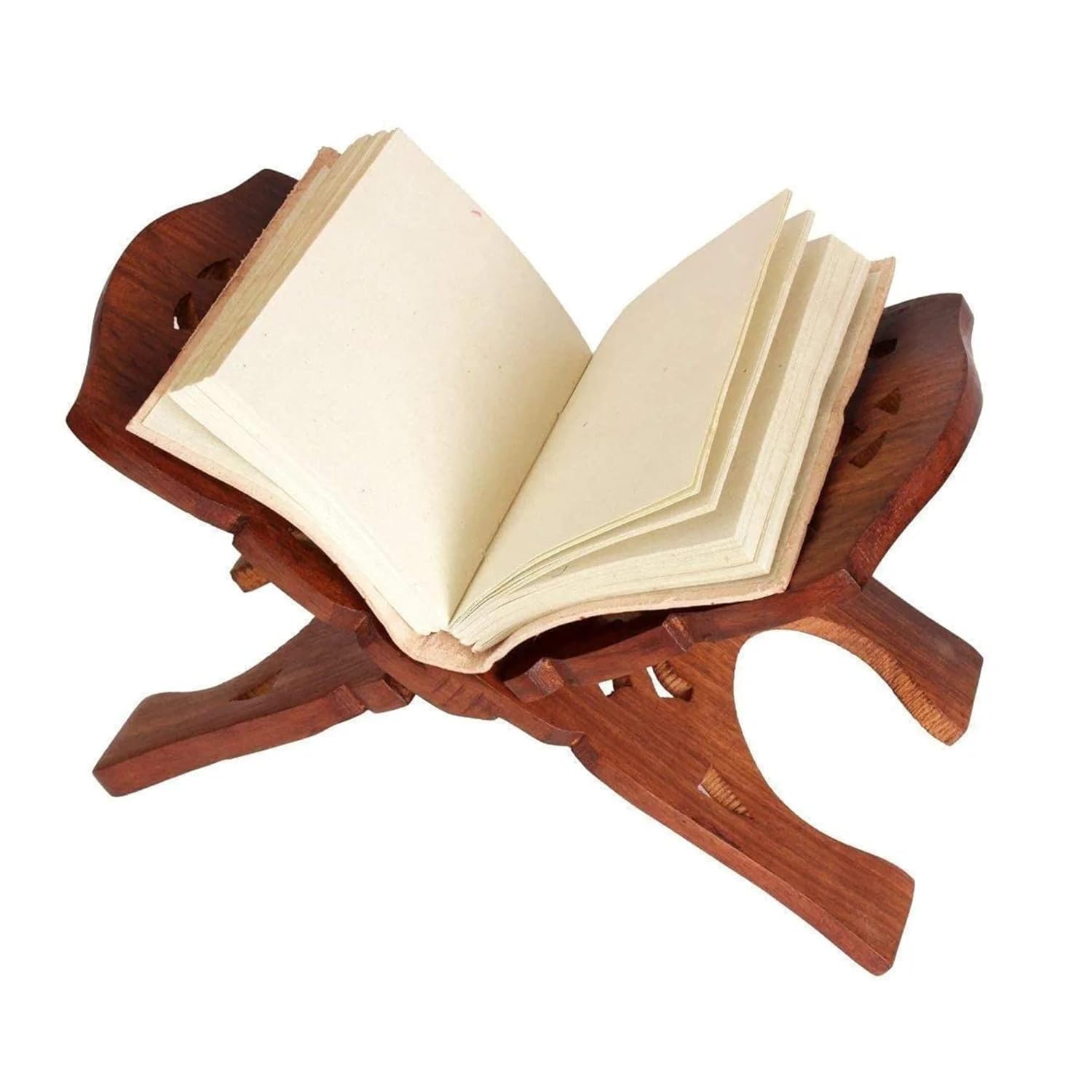Santarms Handmade Wooden Foldable Geeta Stand: an Elegant and Versatile Holy Book Holder – 13 Inch, Brown