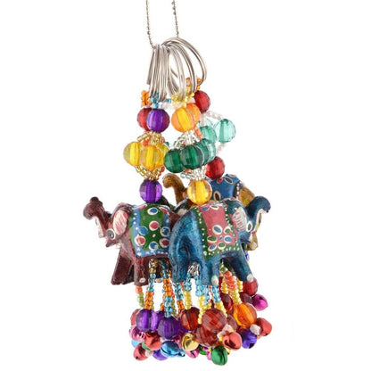 santarms Key Ring Wooden Elephant Key Chain, Key-Ring (3 inch) brown colour Wood - Elephant Keychain - use as a Gift