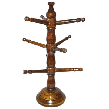 santarms Wooden Carving Bangle Stand | Best for Woman Gift or Jewellery Chudi Churi - Tree Shape Handmade Holder | 9 Rods 40x28x12 Cm