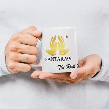 santarms Branded Stylish Coffee Tea Cup Mug - Elegant Morning Chai for All Ages | Single Piece Girls, Boys, Men, Women Perfect Couple Gifts, Coffee, Tea, Milk 1Pcs