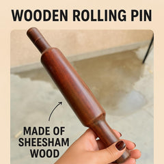 Santarms Sheesham Wooden Chakla Belan for Kitchen Board Rolling Pin Roller Roti Chapati - Useful Kitchen Items