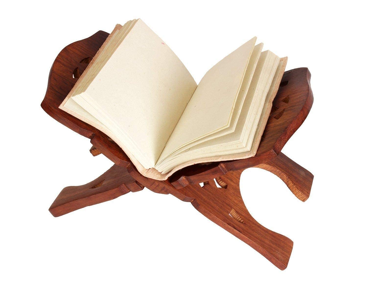 Santarms Wooden Holy Book Stand Rehal for Pooja Reading Geeta Bible Quran Books (12 INCH)