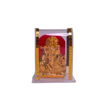 santarms Gold Plated Decorativ Radha Krishna God Idol Figurine in Acrylic Glass Frame for Car Dashboard, Office and Home and More
