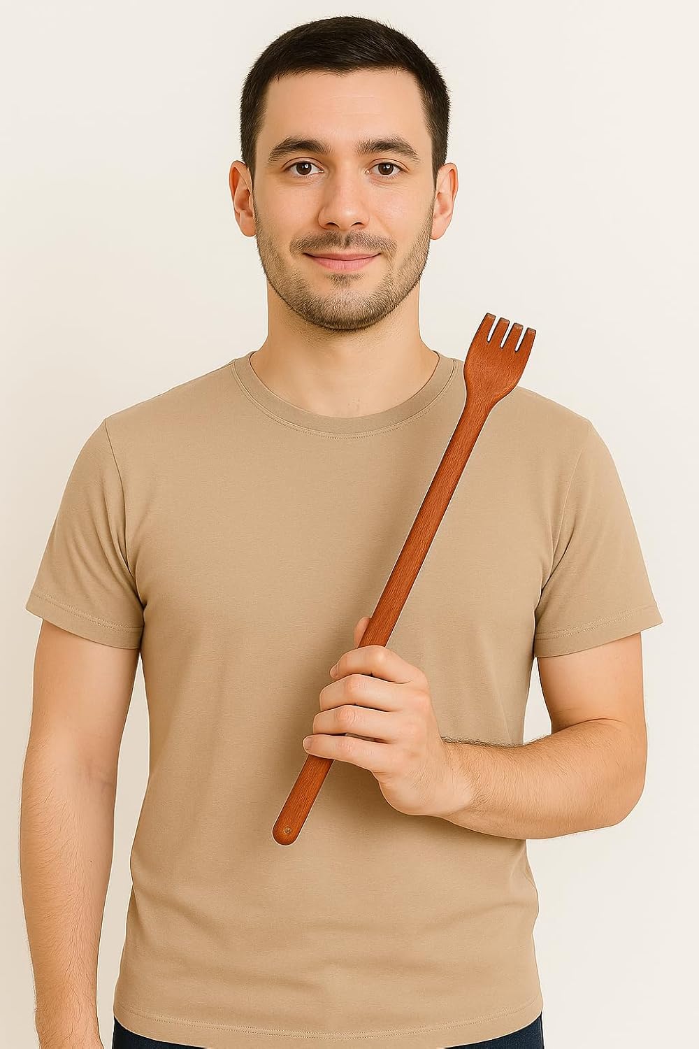 Santarms Wooden Itching Hand Khujli Stick – Long Handle Back Scratcher for Men & Women | Handmade Natural Wood Stick for Body Relaxation