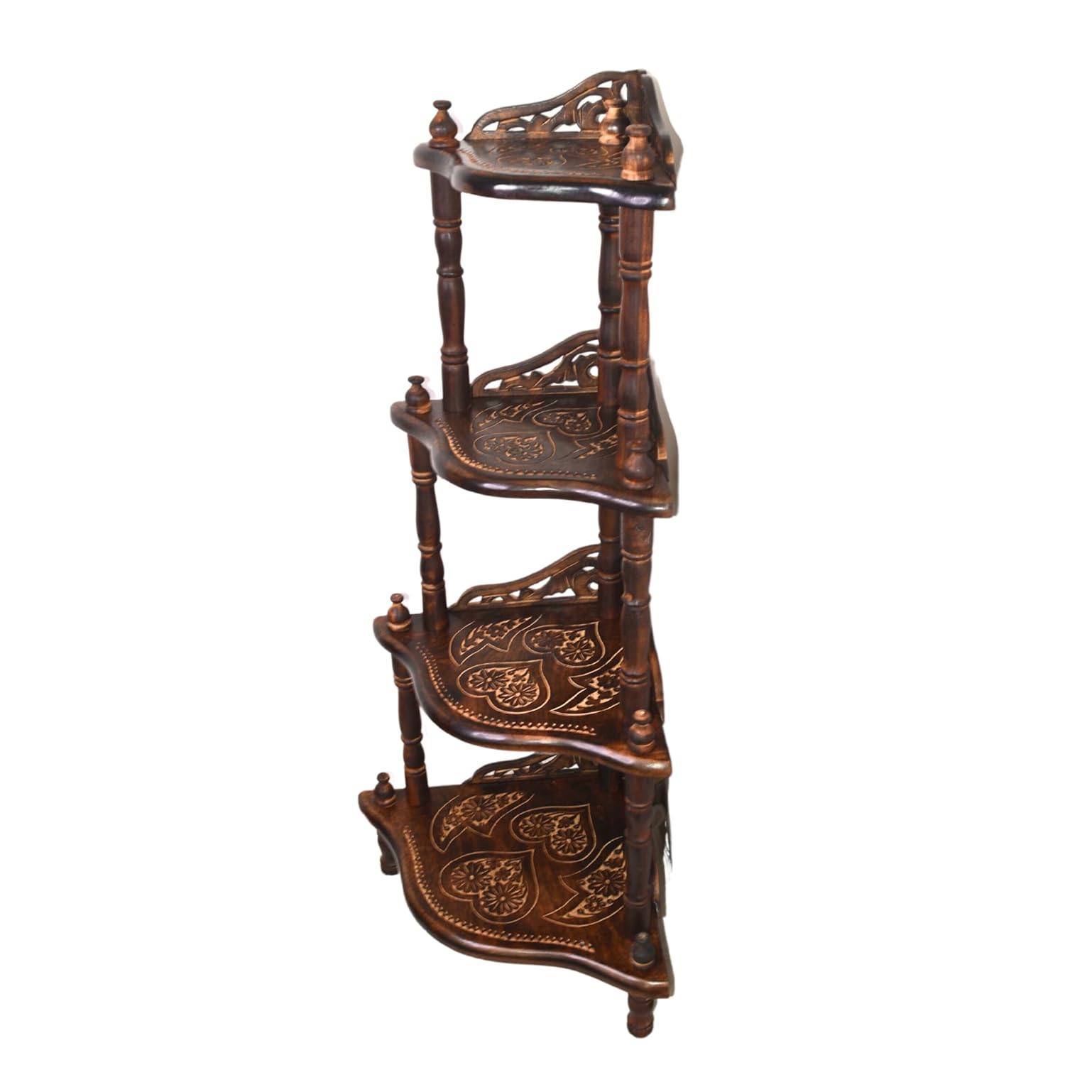 santarms Corner Shelf 4 Rack Wooden Wall Shelves Corner Shelf - Organize and Decorate Your Living Room, Kitchen, Bedroom
