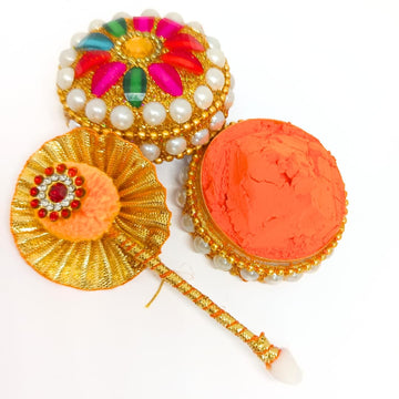 Santarms A++ Grade Natural Organic Orange Sindoor Powder 10gm with Kumkum Box and Stick for Women, Suhaag Sindur With Natural Sindoor