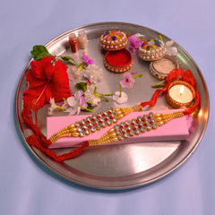 Santarms Premium Big Stone Rakhi for Brother with Gift Handmade Rakhi for Bro Brother Bhaiya Bhai 2 Rakhis with Free Mauli and Chawal