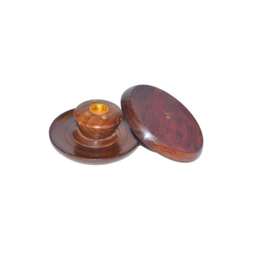 Santarms Wooden Round Shaped Incense Stick Holder Cum Dhoop Agarbatti Stand Set Ideal for Gift Handcrafted Elegant Brown Finish Versatile Design Meditation and Aromatic Rituals