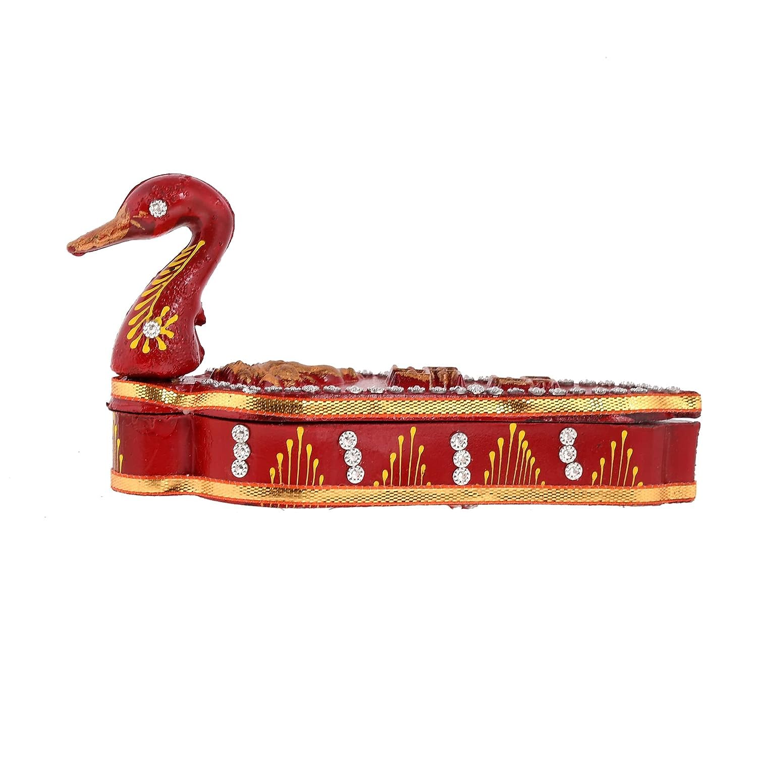 santarms Peacock Kumkum Box Sindoor Wedding Gifts Wooden Shringar Dani Beautiful for Women| Women Gift Items| Tika Chopra in Kumkum | Pack of (1)
