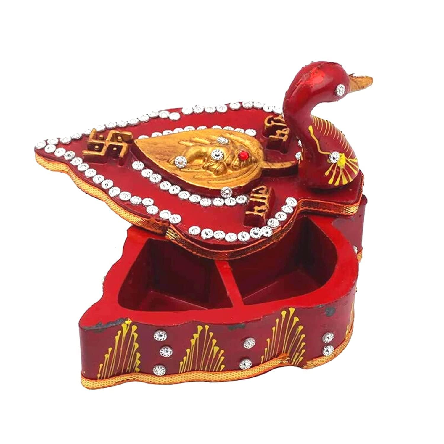 santarms Latest Kumkum Box Duck sindoor dani for puja dabbi haldi Return Gifts Traditional Sindoor Holder Sankranti Kumkum Return Gift Items Pooja thali Decor Items, 1 Qty