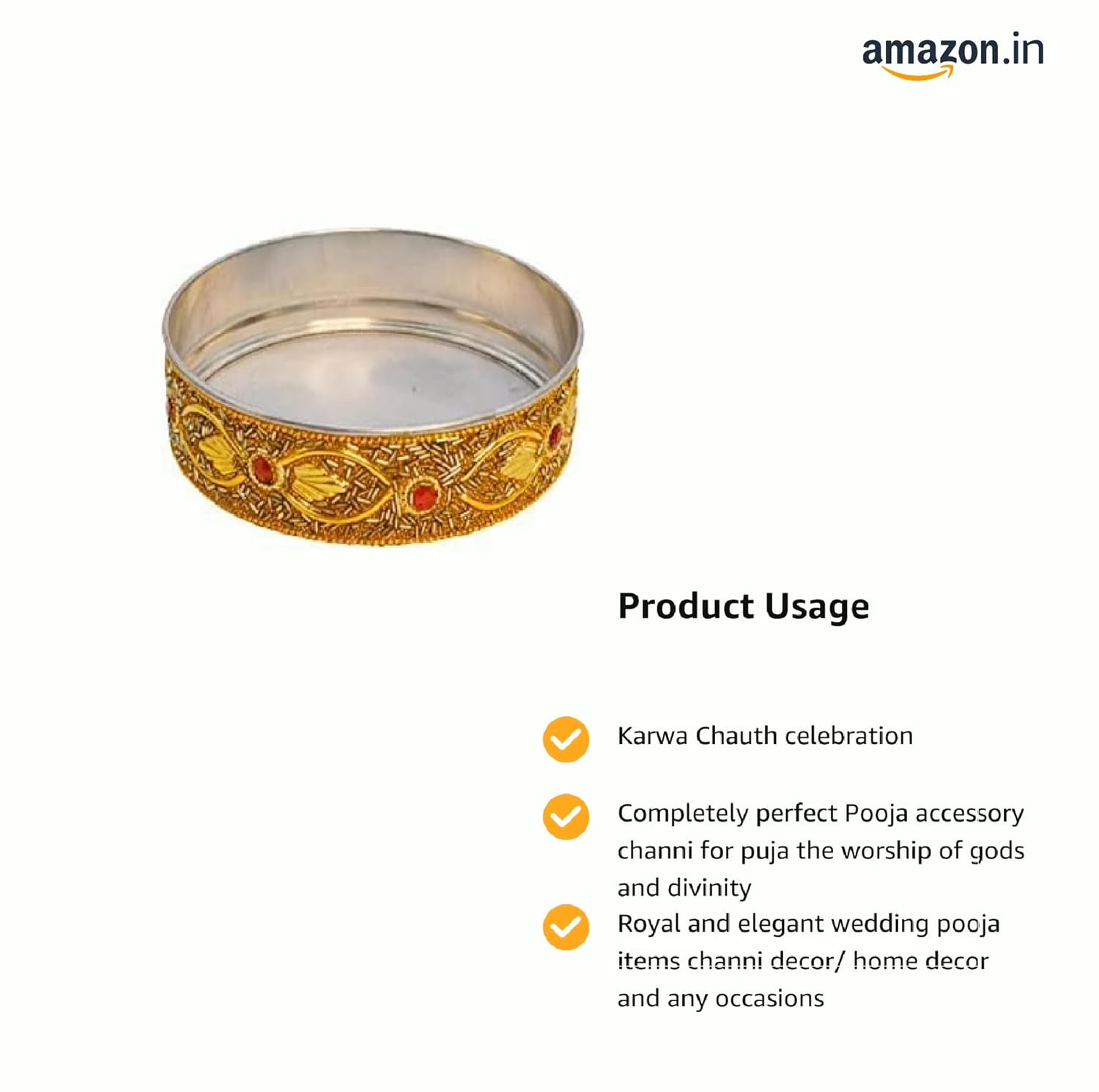 Santarms Handcrafted Karwa Chauth Chalni | Traditional Pooja Sieve for Moon Viewing | Karva Chauth Festival Essential 1 Piece of Karwachauth Channi