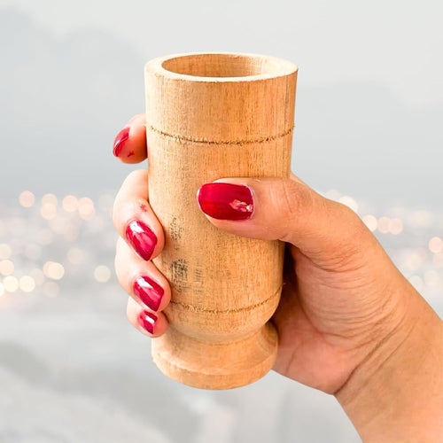 Santarms Wooden Herbal Glass for Healthy Life Organic Ayurvedic Water Cup for Digestion Liver Detox and Heart Health