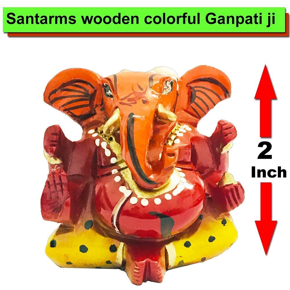 santarms Sidhivinayak Ganesh ji ki Murti Statue Idol for Car Dashboard god Ganesha for Gift Items or Home d�cor Decoration Accessories - Size : 2 inch