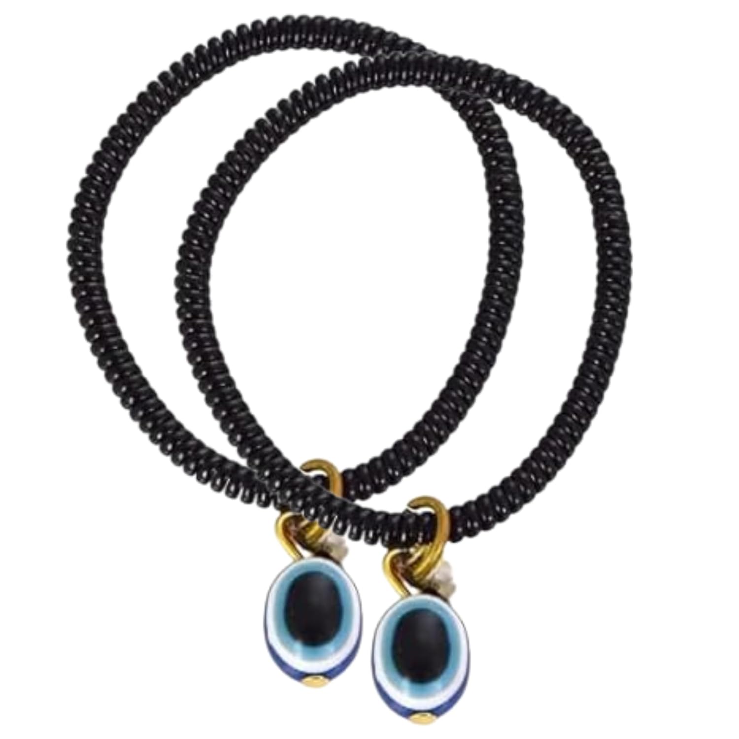 santarms Evil Eye Bracelets for KIDS, Nazar Unisex, Nazar Battu All - Girls, Boys, Nazariya for New Born BABY, Black, PACK of 2