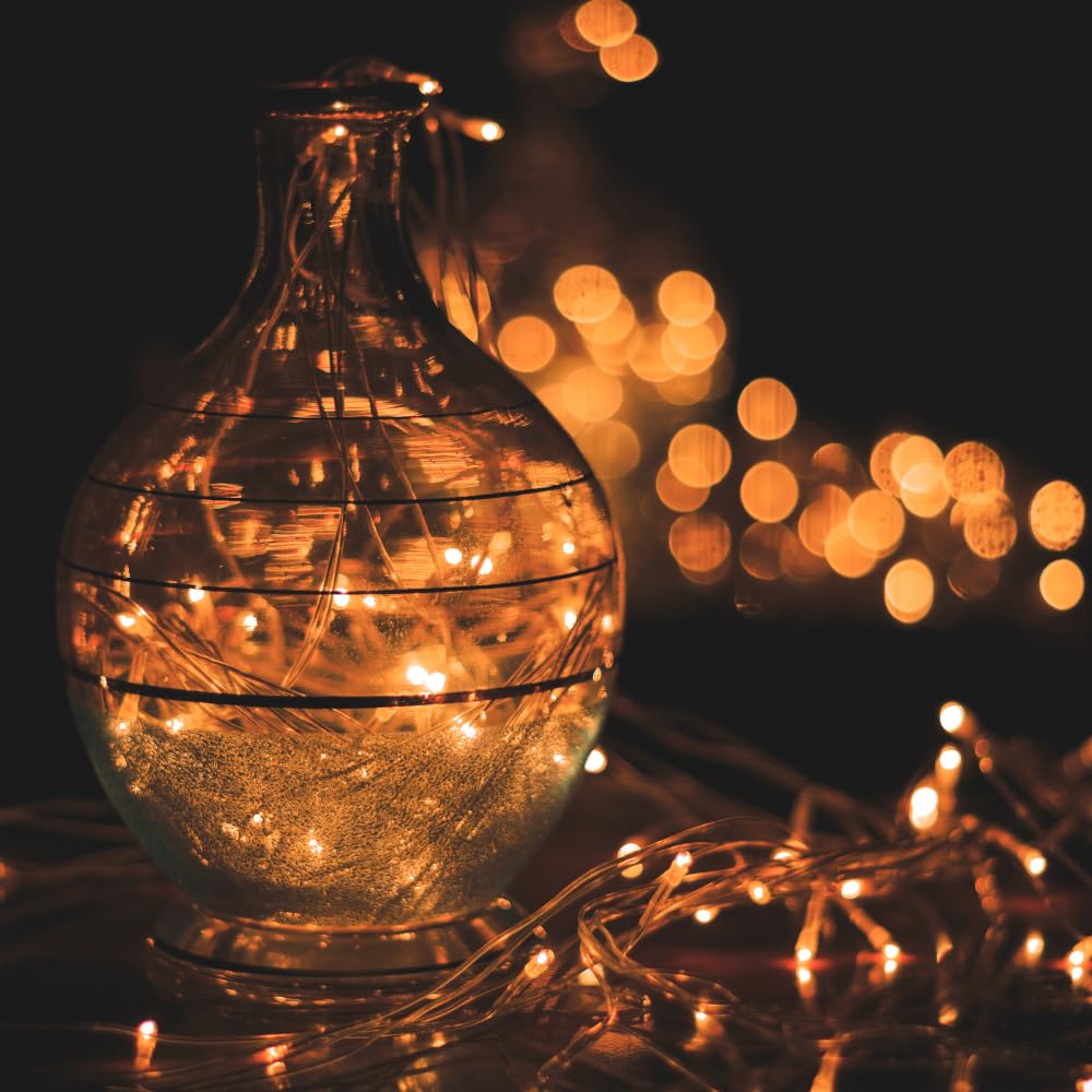 santarms 6.5 feet LED String Light with Battery Lights for Indoor Outdoor Decoration Waterproof String Light for Home Décor,Diwali, Christmas 20 Bulb (Warm White) (1)