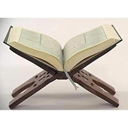 Santarms Handmade Wooden Foldable Geeta Stand: an Elegant and Versatile Holy Book Holder – 13 Inch, Brown
