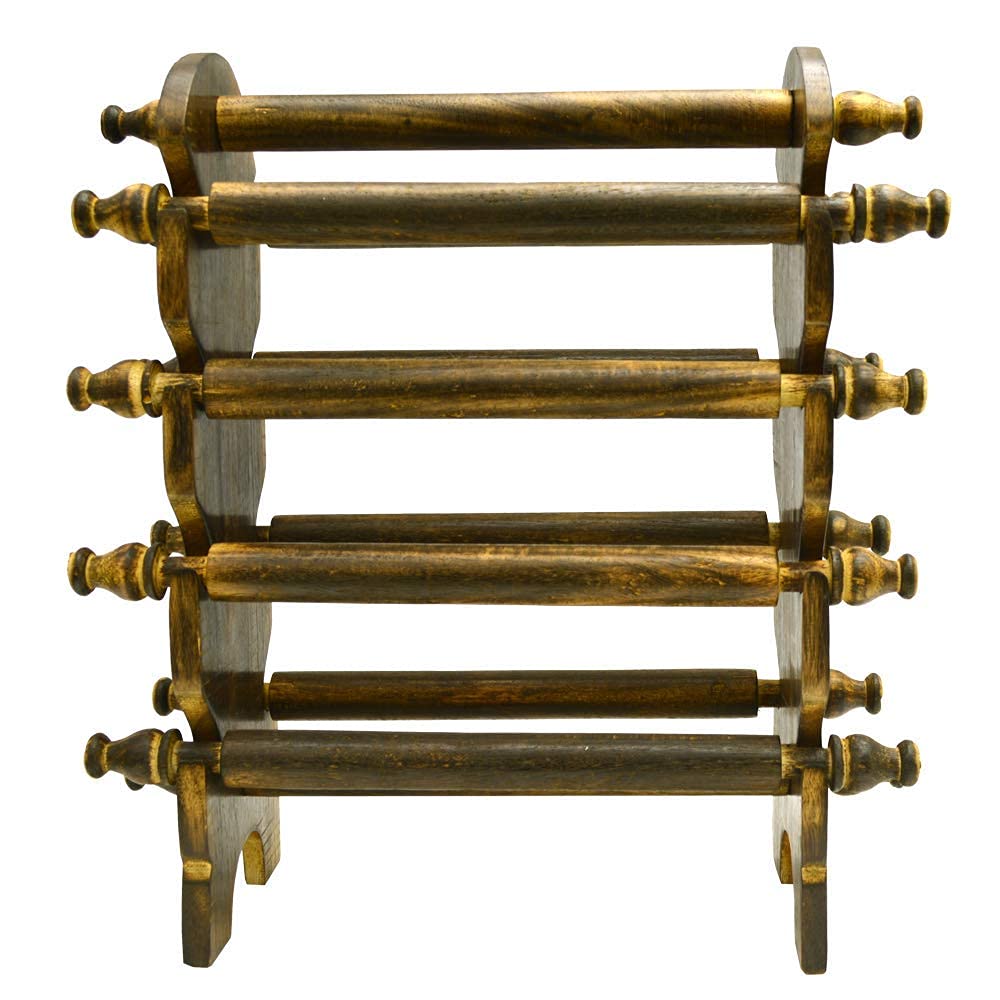Santarms Wooden Bangle Stand Best for Home Decor Made in India Women Gift to Your Loved One Bangles Or Chudi | Churi - Holder 8 Removable Rods