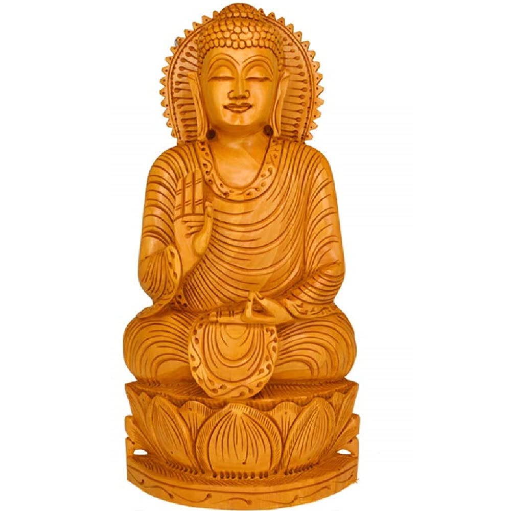 santarms Buddha Statues for Living Room Statue Idols Home Decor Items Budha Showpieces Decor Room Handmade Indian Sculpture Art | Budda Siddhartha Gautama Lotus Sitting Blessing Buddhism Idol | 15cm
