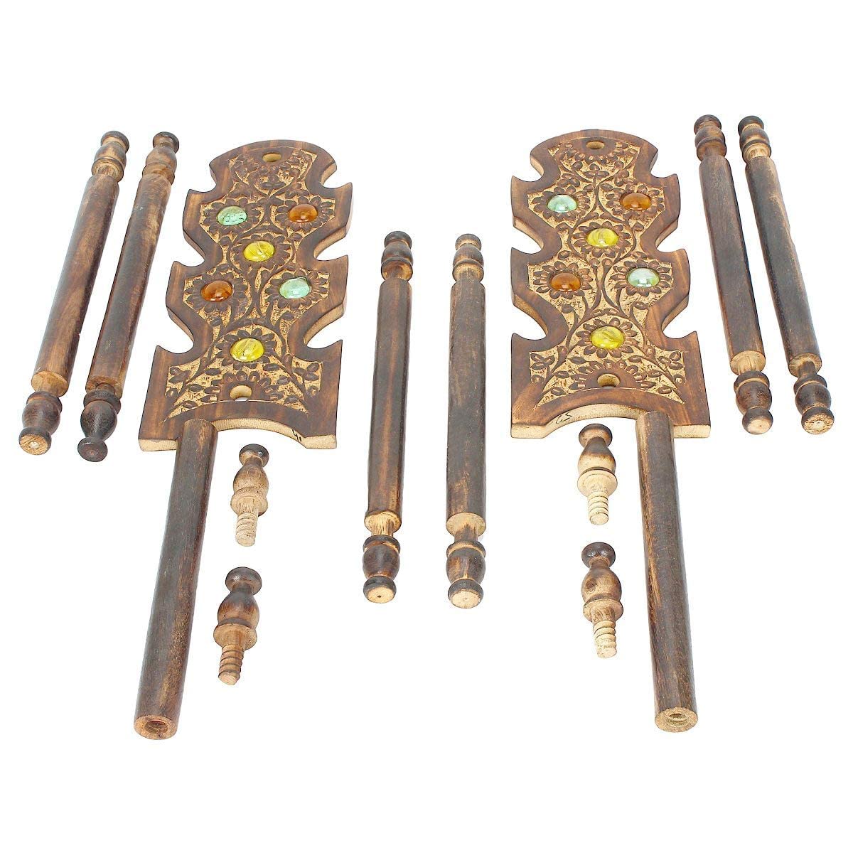 santarms Stylish Wooden Bangle Stand for Women Organizer chudi Holder New churi Bengals Wardrobe Bangles - 6 Rod Bangle Stand