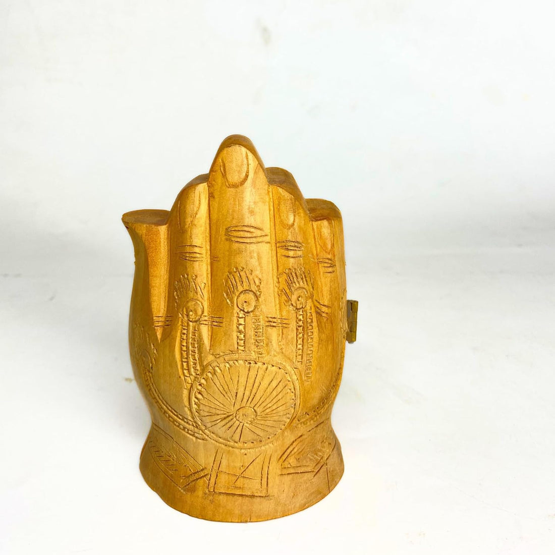 santarms Wooden Laxmi Ganesha Murti in Namaste Shape for Diwali Puja and Home Décor | Handcrafted Decorative Idols for Temple, Office, and Festive Gift – Pack of 1