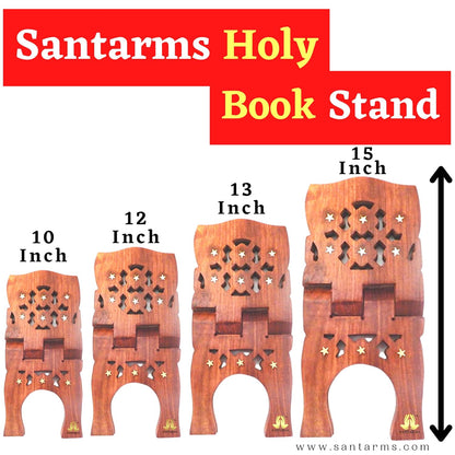 Santarms Bhagwat Geeta in Hindi Original Book with 12 Inch Wooden Holy Book Stand