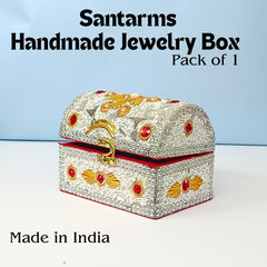 santarms Jewelry Box (White) Shringar Box Married Marriage Women Wedding Gift Gift Vanity Box with Wedding Gift Valentine Gift Gift for Girlfriend jewellery box, Pack of 1