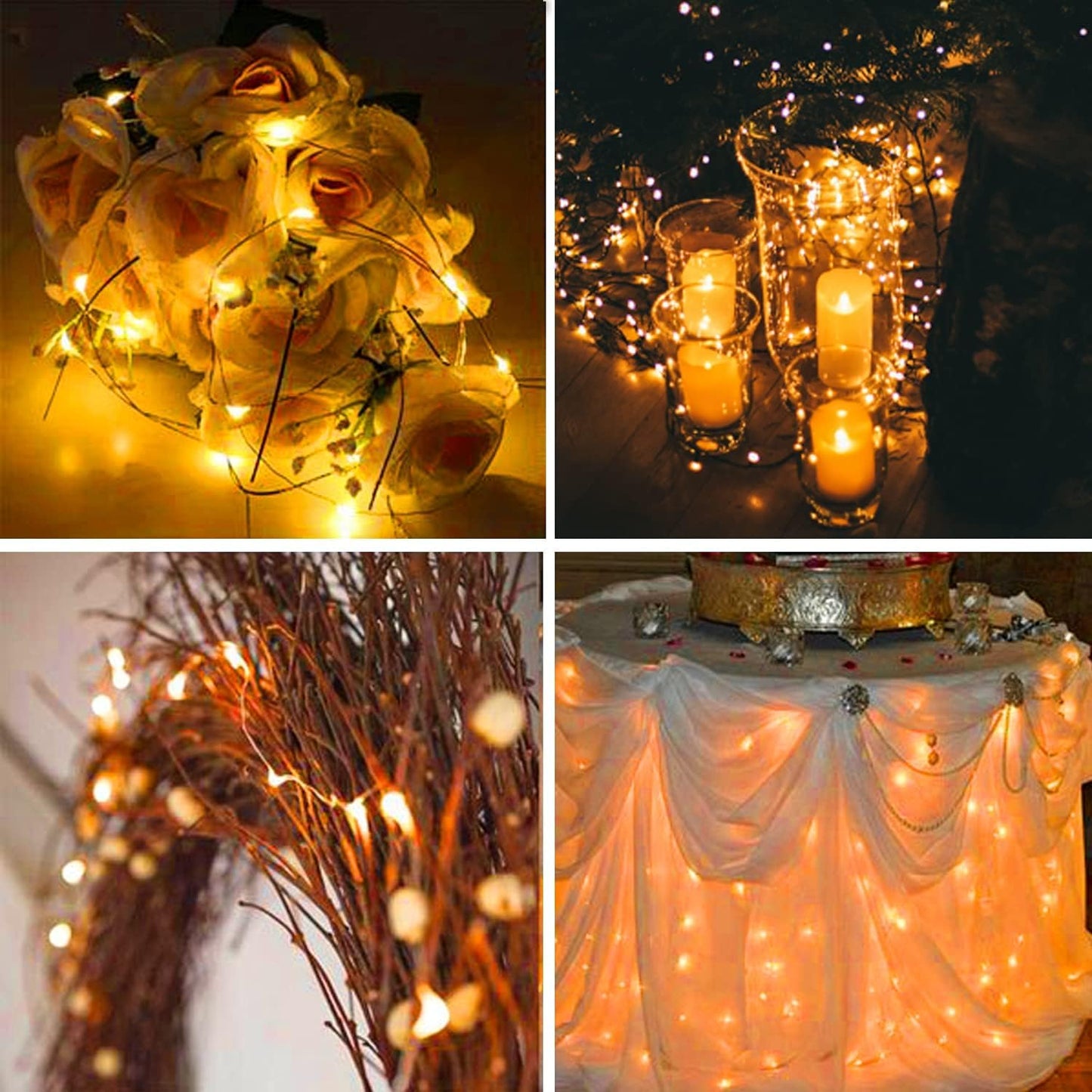 santarms 6.5 feet LED String Light with Battery Lights for Indoor Outdoor Decoration Waterproof String Light for Home Décor,Diwali, Christmas 20 Bulb (Warm White) (1)