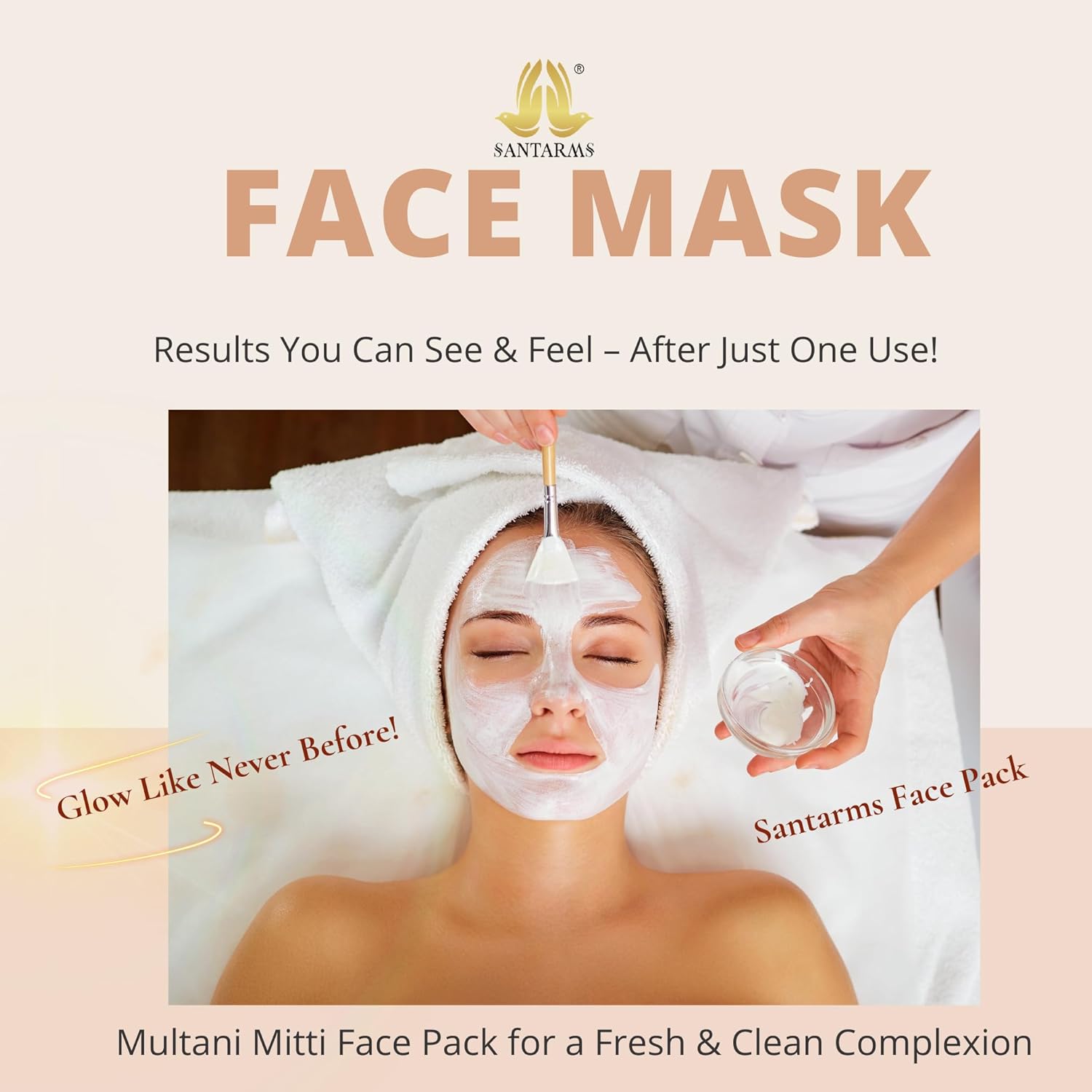 Santarms Natural Multani Mitti Powder 500gm | Pure Fuller's Earth Face Pack For Glowing Skin Improves Tone Free From Harsh Chemicals Suitable Radiant & Naturally Nourishing Hair Packs