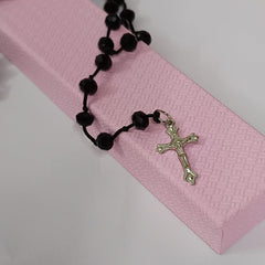 santarms Jesus cross Catholic Praying Rosary chain Jesus Christ Cross Christian Antique Locket mala Necklace Christmas Religious for use Men and Women, Pack of 1