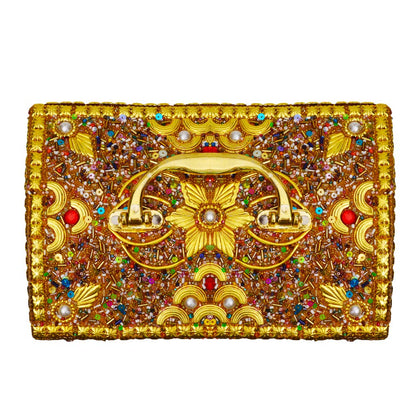 Santarms Premium Luxury Bangle Box Rajwada style Jewellery and Makeup Kit Organizer for Women Vanity Elegance Golden Marrige Designed showpieces Home Decoration Handicraft Make Bride Beauty singardani