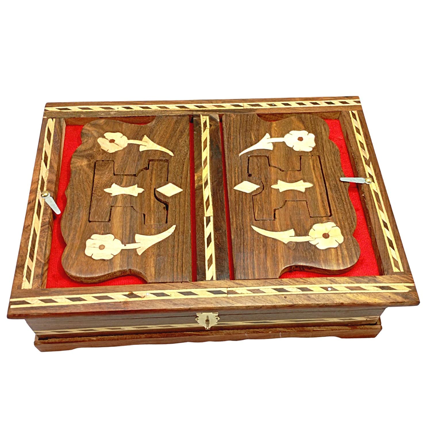 santarms Wooden Holy Quran Book Stand & Box with rehal - Carving Handcrafted