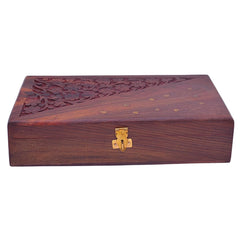 santarms Wooden Jewelry Box is a stylish organizer for women's rings, earrings, and bracelets, combining functionality with Kashmiri-inspired elegance, 1 pcs