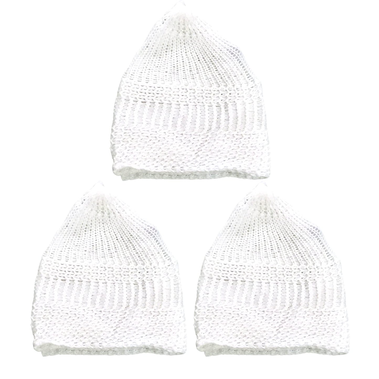 santarms Islamic Prayer Kufi Muslim Cap for Men or boy namaz topi for namaz - Combo White