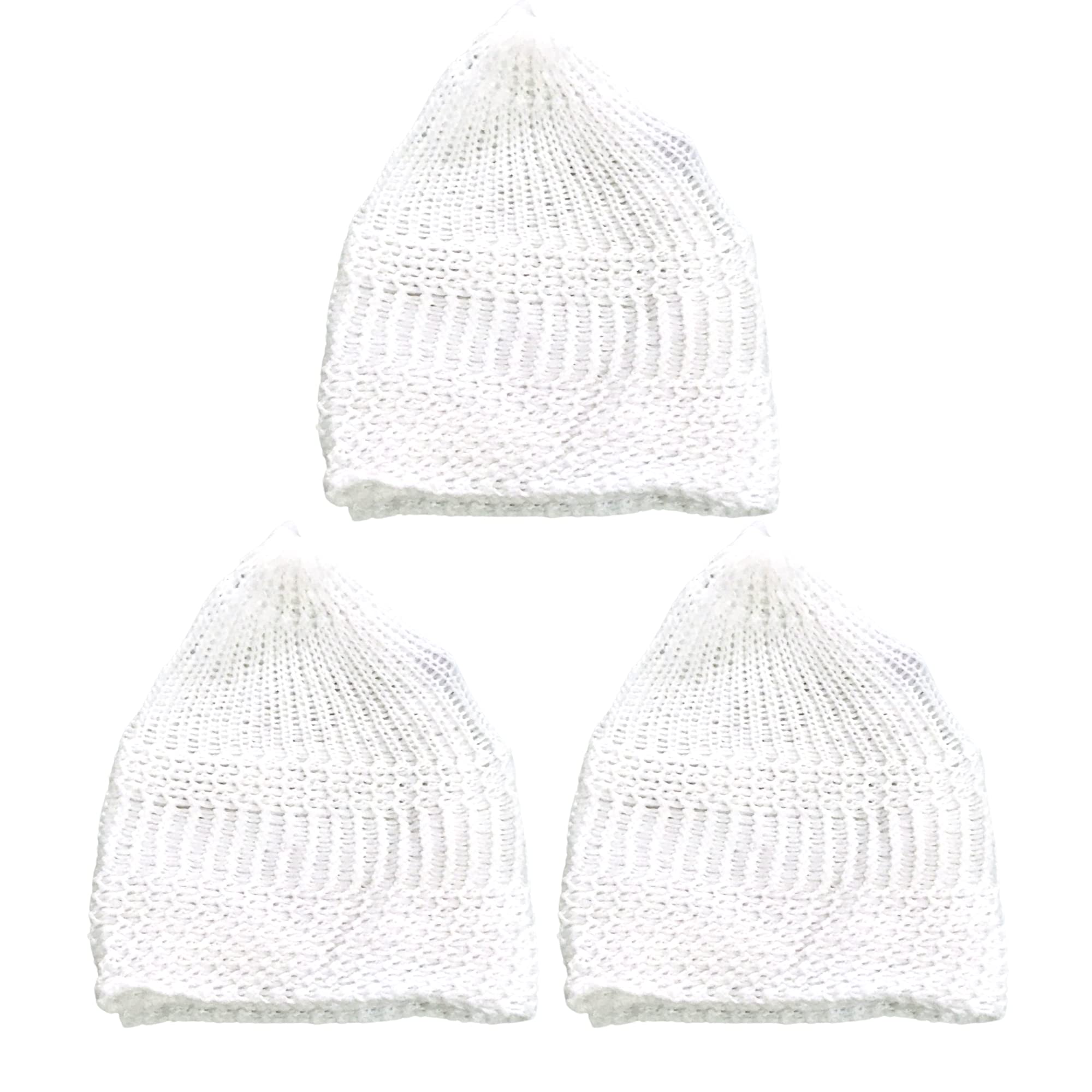 santarms Islamic Prayer Kufi Muslim Cap for Men or boy namaz topi for namaz - Combo White