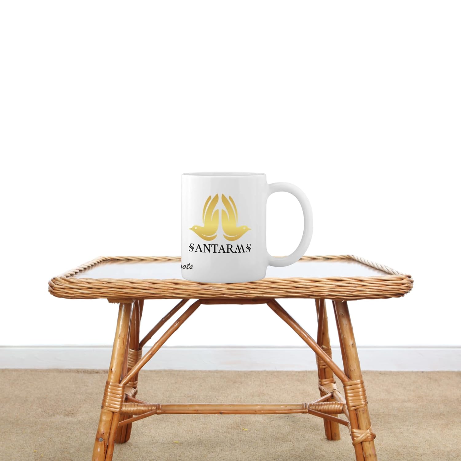 santarms Branded Stylish Coffee Mug Cup - Single Bone China Coffee/Tea Mug for Morning Milk, Tea, Coffee - Gift for Girls, Boys, Men