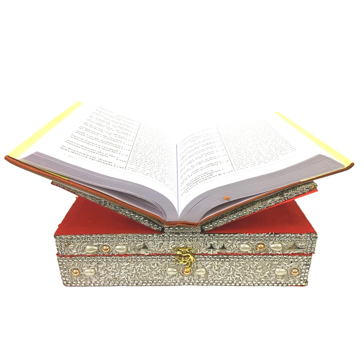 santarms Handmade Holy Quran Box with Rehal Stand for Reading Holy Quran Sharif Pak, Perfect for Wedding Gift